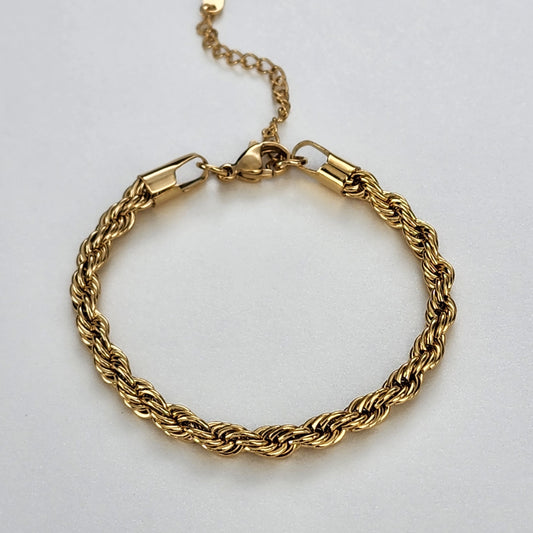 PULSERA TEJIDO LAZO 5mm ORO 18K LAMINADO