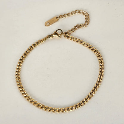 PULSERA TEJIDO CUBANA 3mm ORO 18k LAMINADO