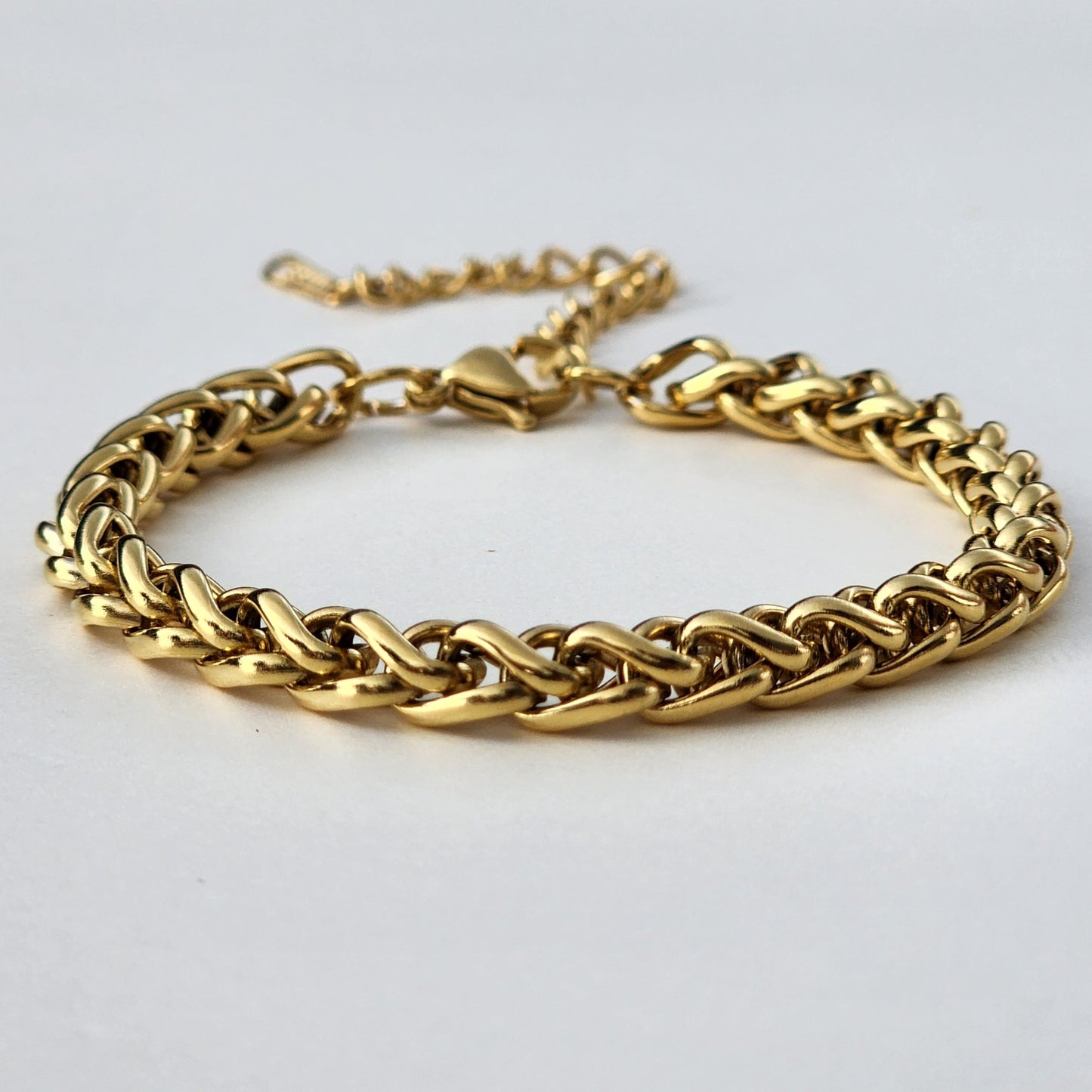 PULSERA TEJIDO TRIGO 5mm ORO 18K LAMINADO